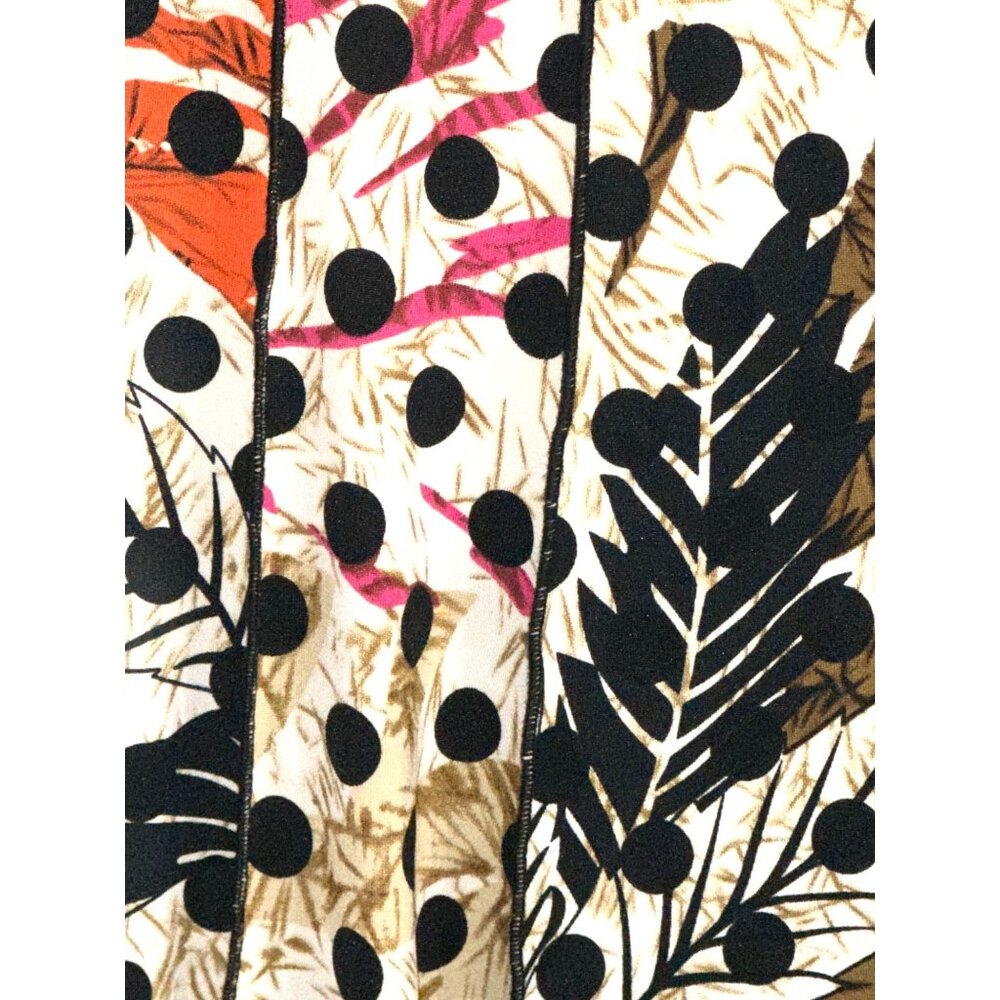 Voir Voir Size 14 Multicolor Polka Dot Patchwork Leaf Print Sleeveless Midi Boho - Picture 9 of 13